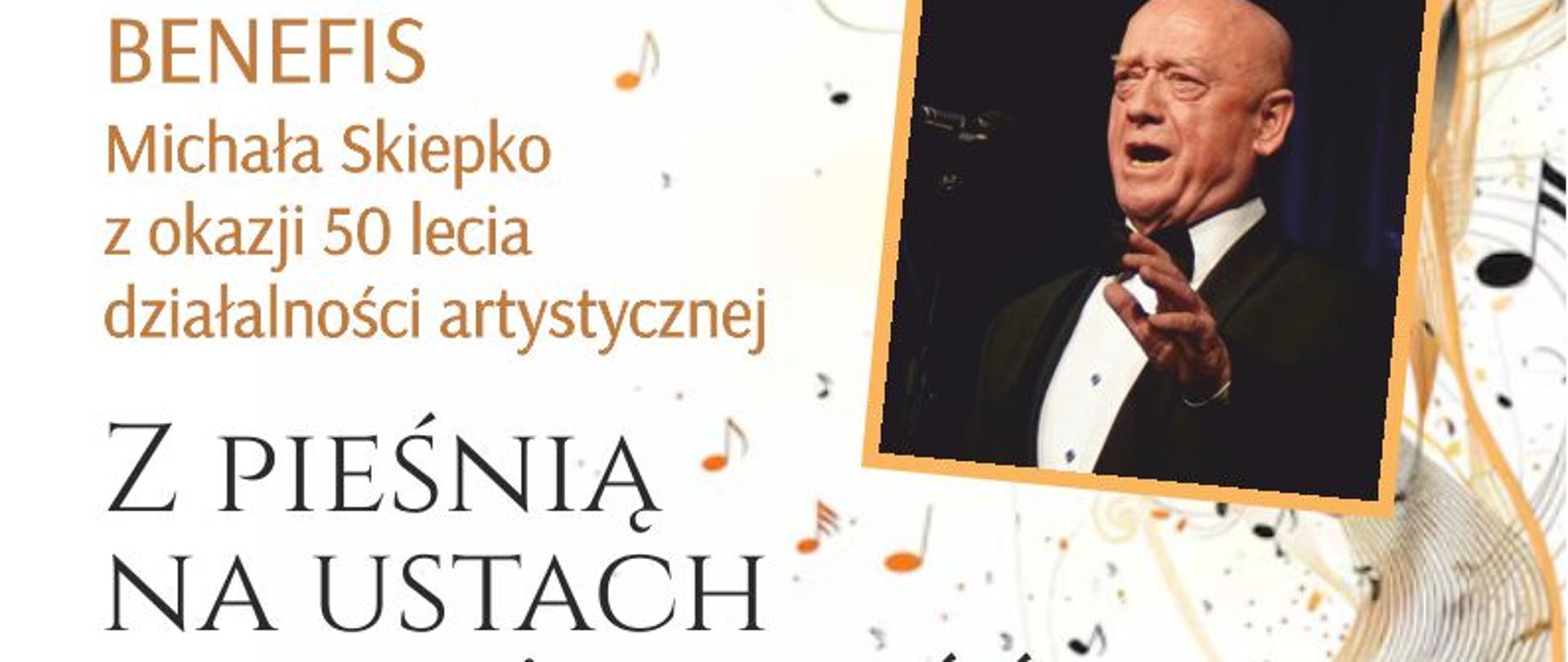 Na plakacie umieszczono zdjęcie artysty oraz informacje o wydarzeniu, zawarte w artykule