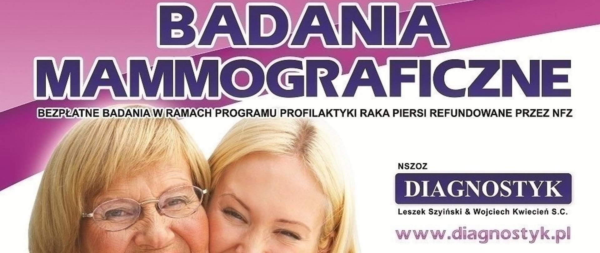 Plakat badania mammograficzne