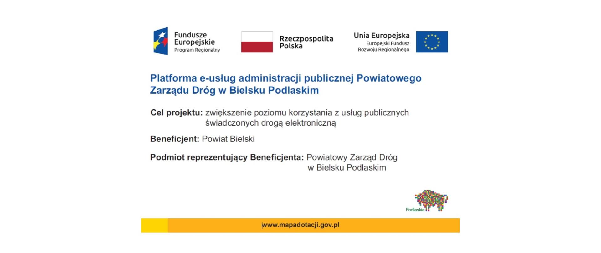Tablica informacyjna - Platforma e-usług PZD w Bielsku Podlaskim - panorama