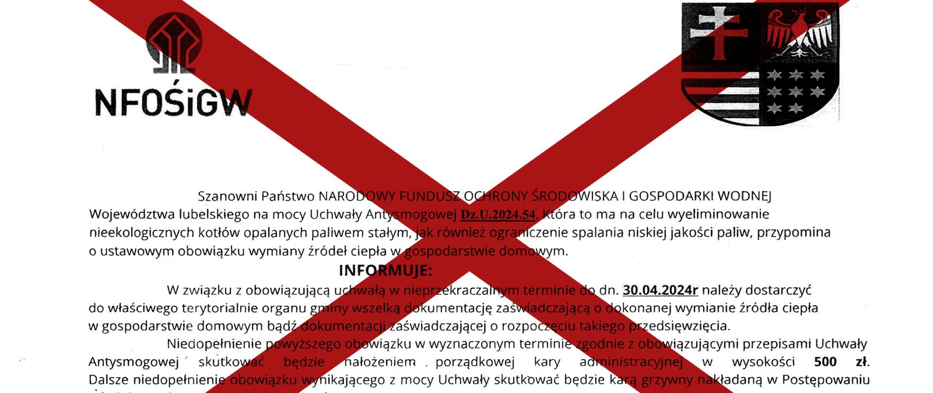 nieprawdziwa ulotka