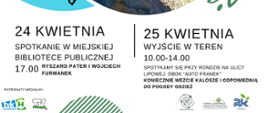 Na białym tle ramka w kształcie koła ze zdjęciem rzeki Leśnej, u góry i dołu napisy organizacyjne, zawarte w artykule