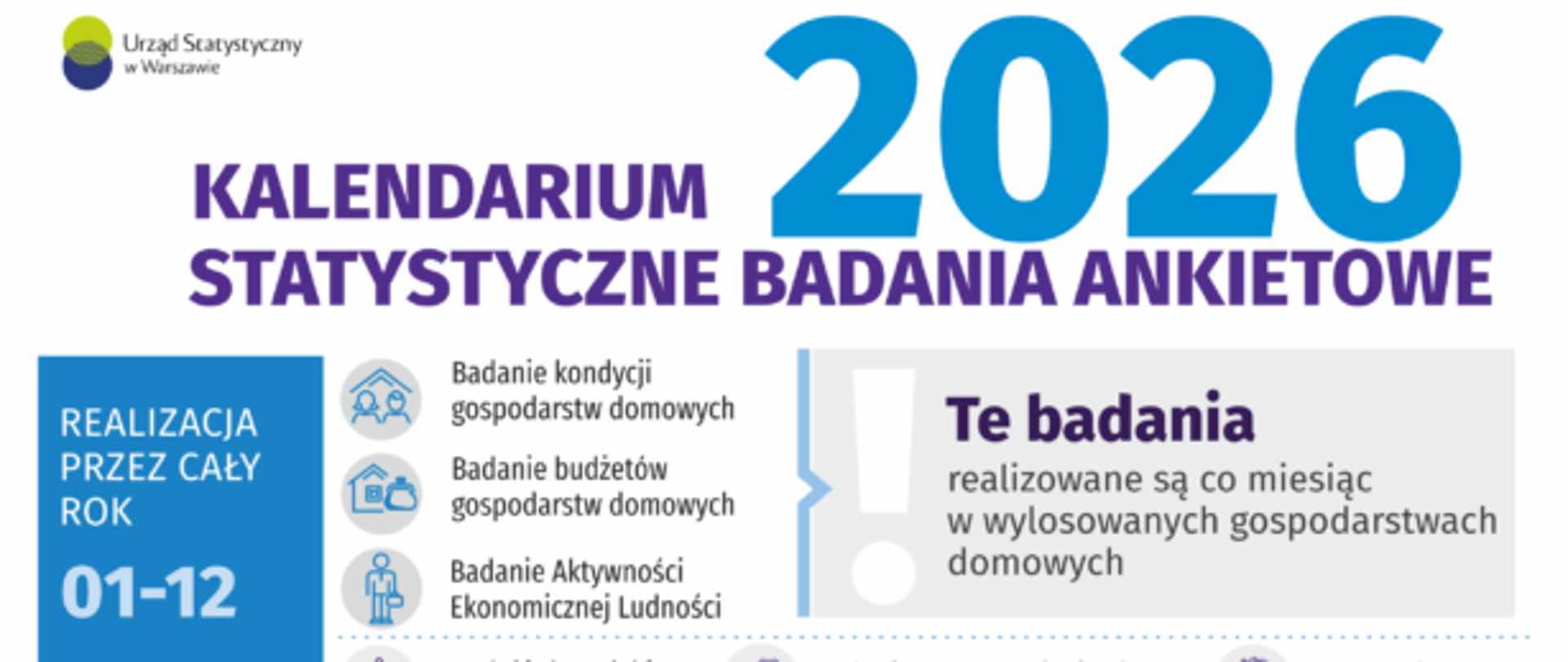 
Kalendarium 2026 statystyczne badania ankietowe
