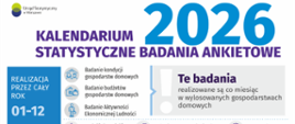 
Kalendarium 2026 statystyczne badania ankietowe
