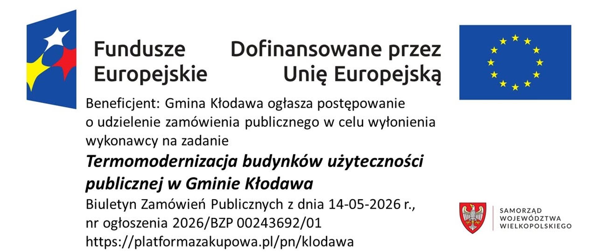 Termomodernizacja budynków użyteczności publicznej w Gminie Kłodawa
