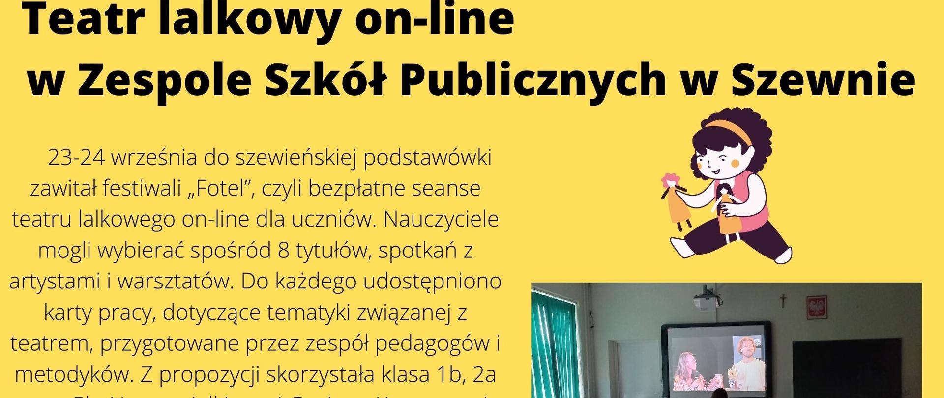 Teatr lalkowy on-line w Zespole Szkół Publicznych w Szewnie