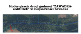Mapa drogi Zawadka-Zagórze
