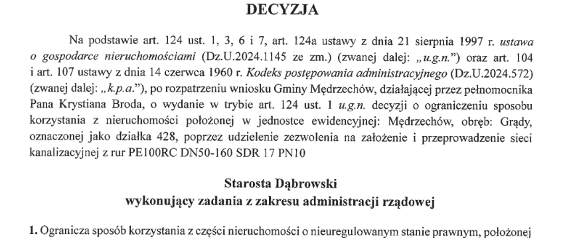 Treść decyzji