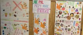 Plakaty, mapy myśli - program Nie Pal Przy Mnie, Proszę - kl. 2 a i 2 b
