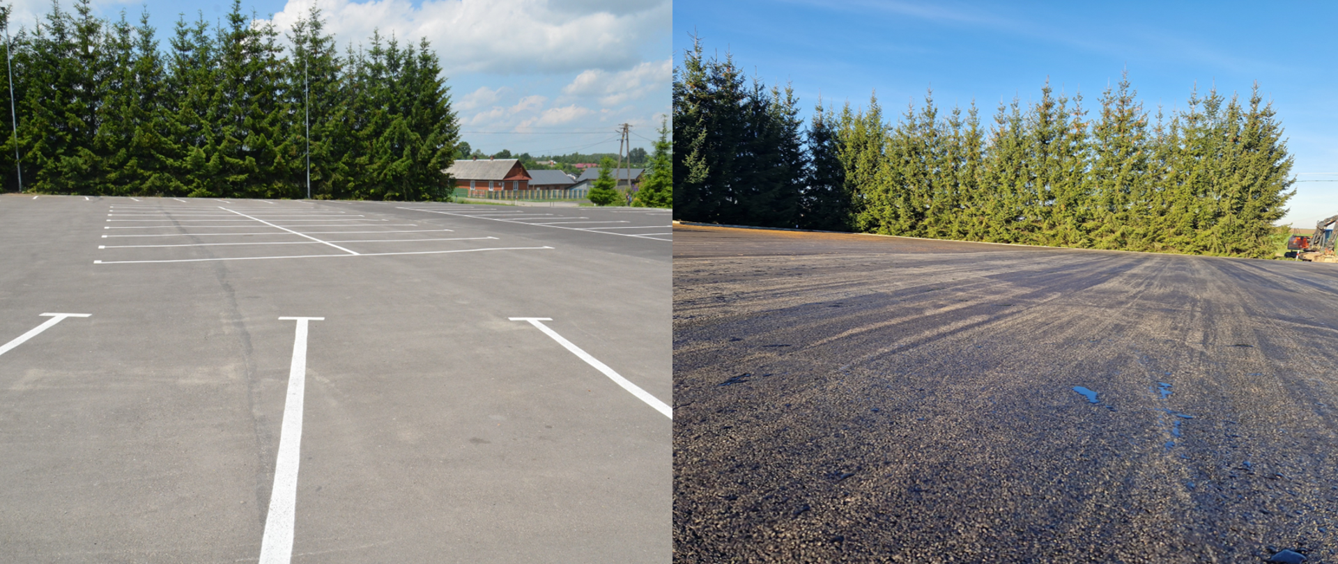 Prace związane z wykonaniem nawierzchni asfaltowej parkingu przy Kościele Parafialnym w Blinowie