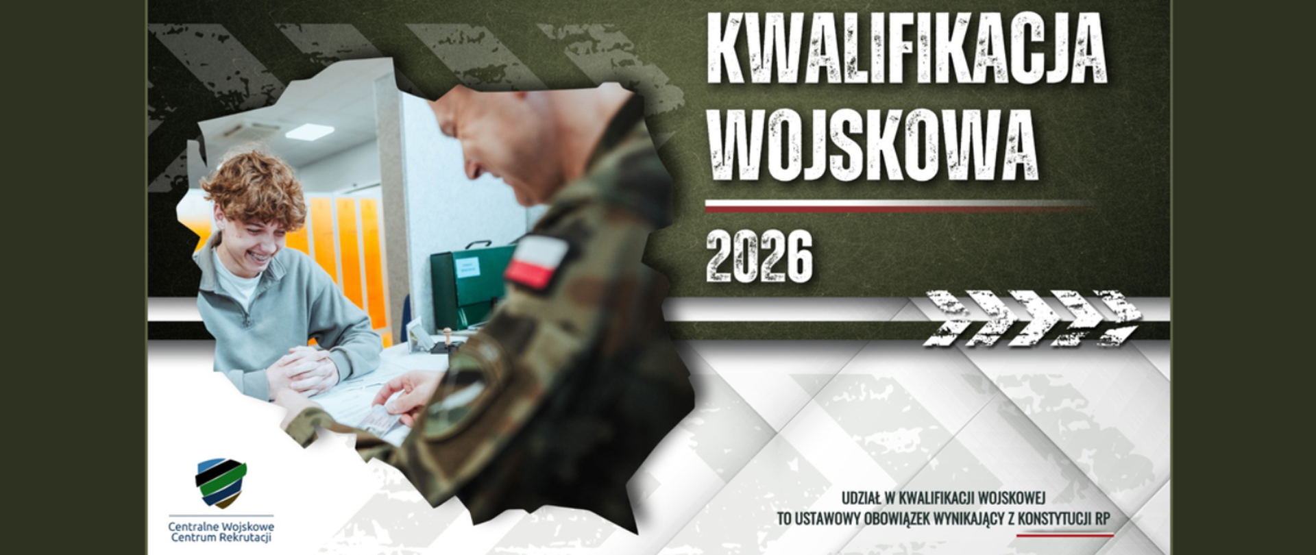 plakat z napisem Kwalifikacja wojskowa 2026 