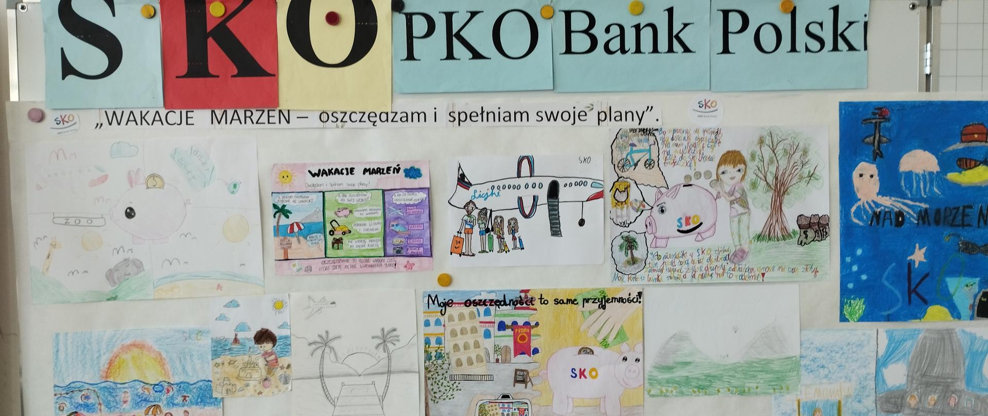 Prace plastyczne uczniów w konkursie SKO