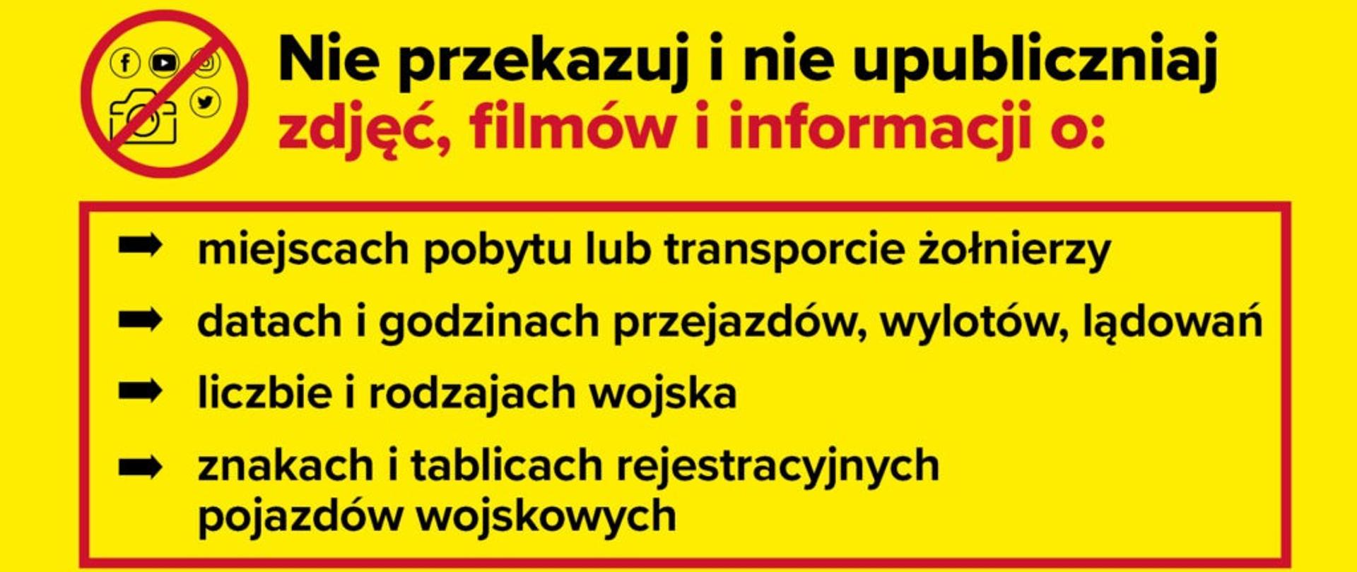 Komunikat na żółtym tle