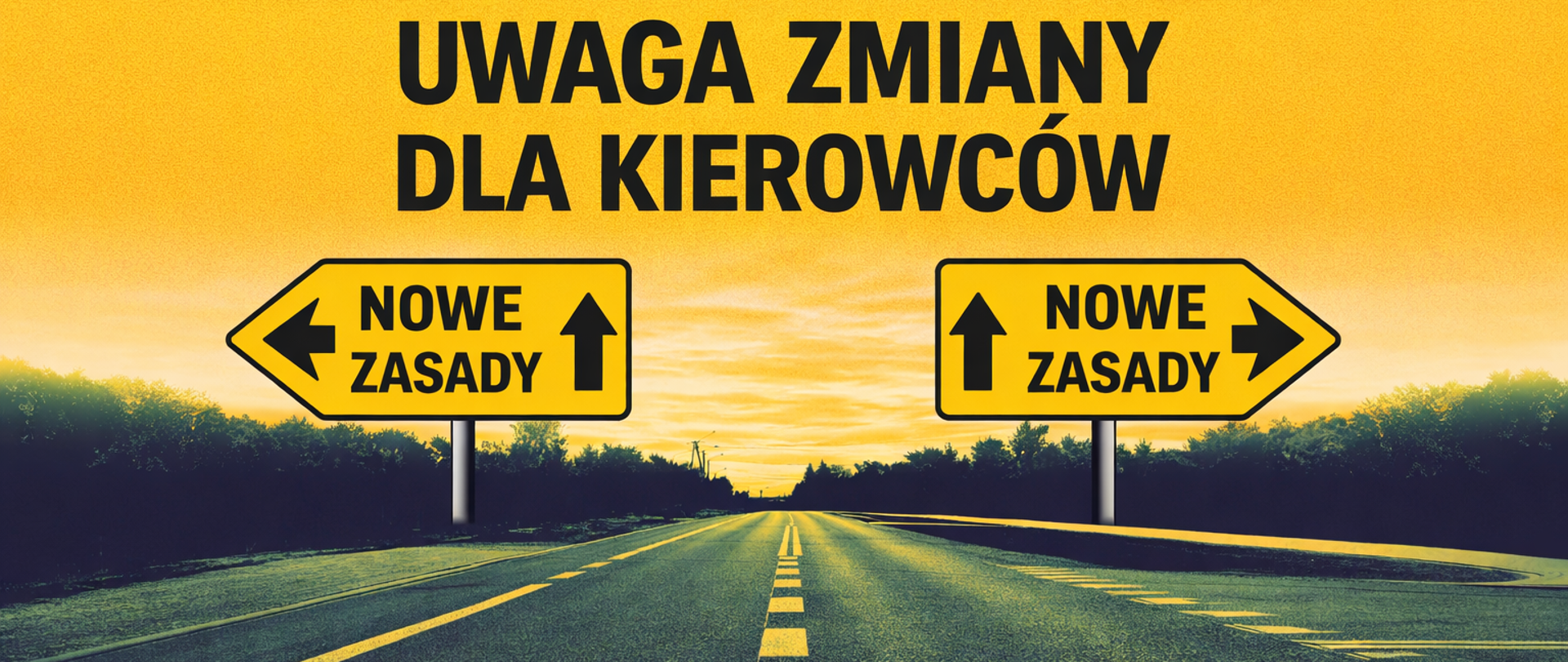 Grafika informująca o zmianach dla kierowców