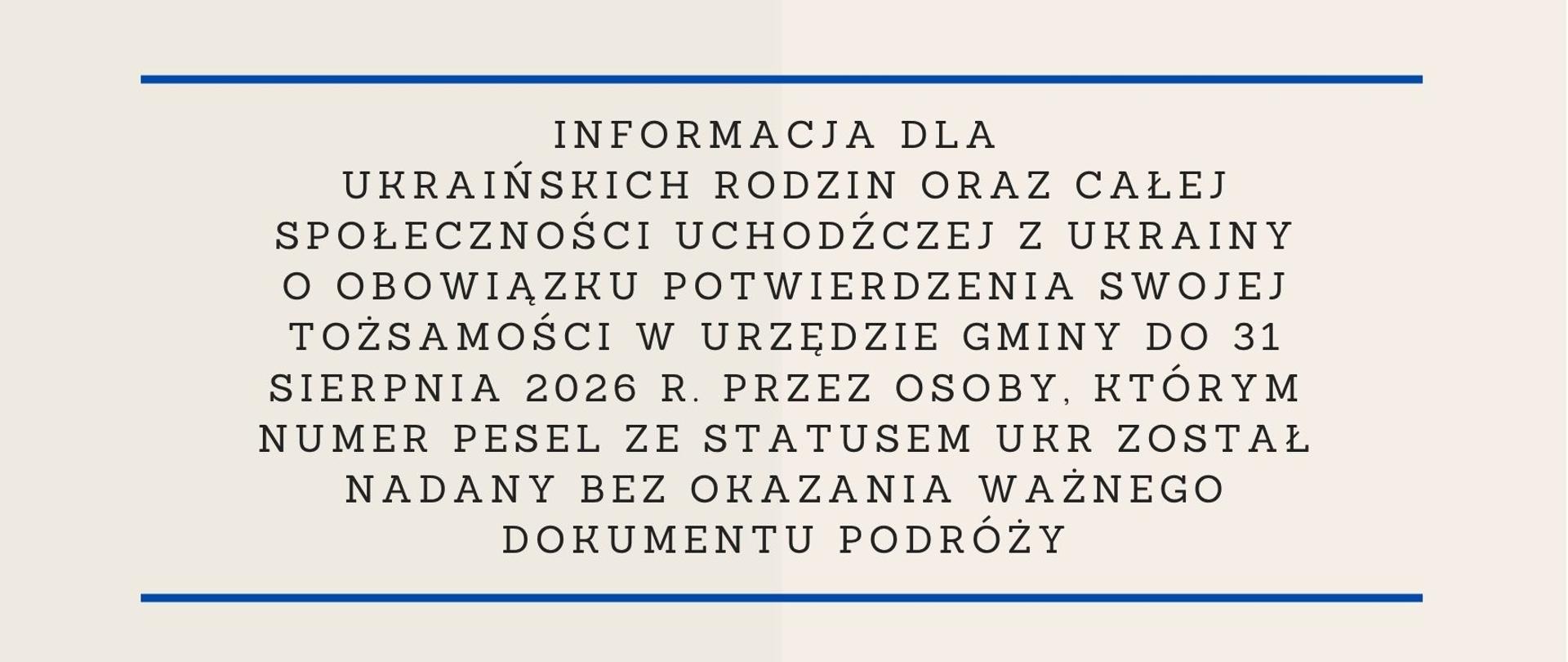 Informacja o obowiązku potwierdzenia swojej tożsamości