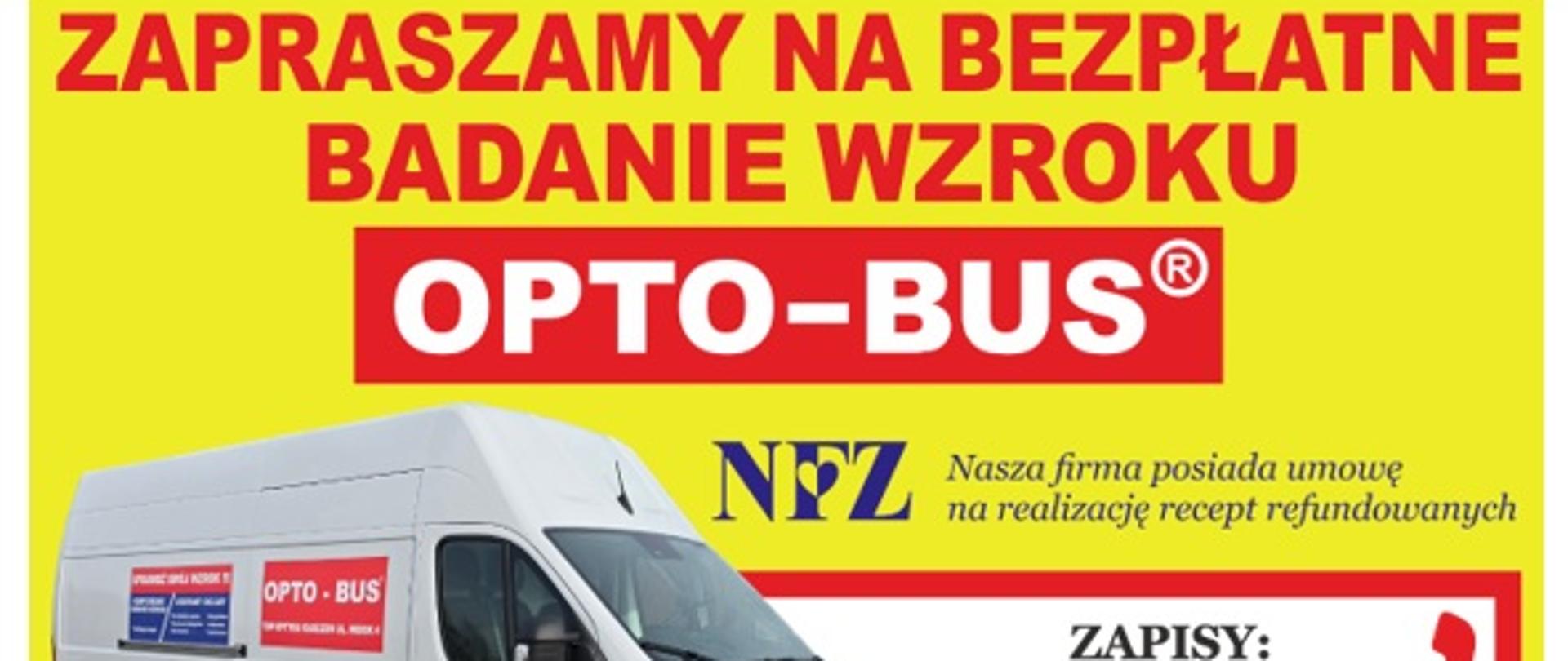 Plakat informujący o bezpłatnym badaniu wzroku
