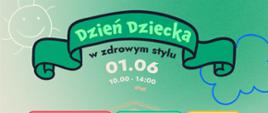 Plakat promujący Dzień Dziecka w zdrowym stylu organizowany w Mazowieckim Urzędzie Wojewódzkim 