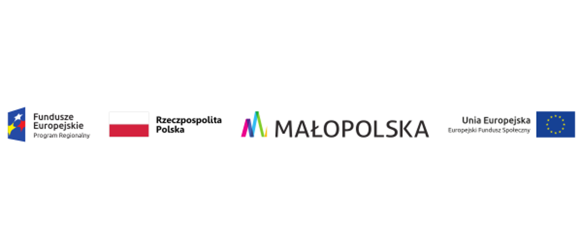 Logotypy: Fundusze Europejskie, Rzeczpospolita Polska, Małopolska, Europejski Fundusz Społeczny