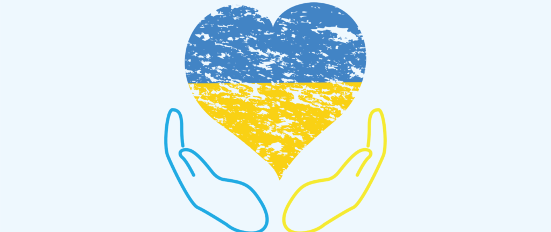 Zdjęcie przedstawia serce w kolorze żółto - niebieskim.