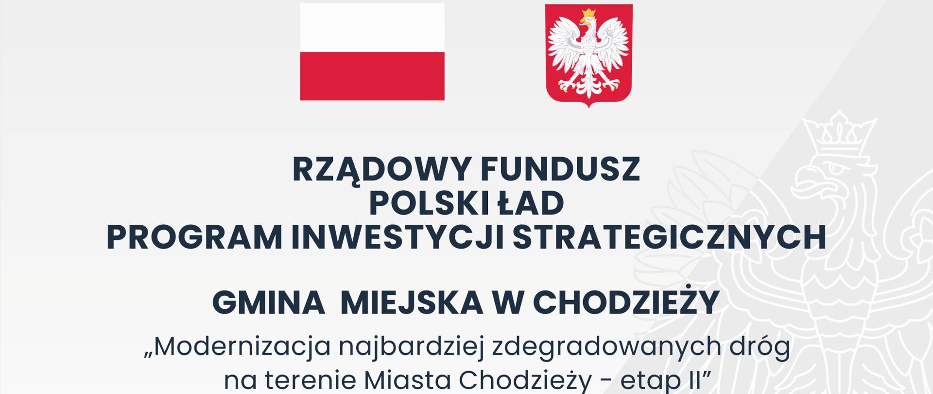 tablica Polski Ład "Modernizacja najbardziej zdegradowanych dróg..."