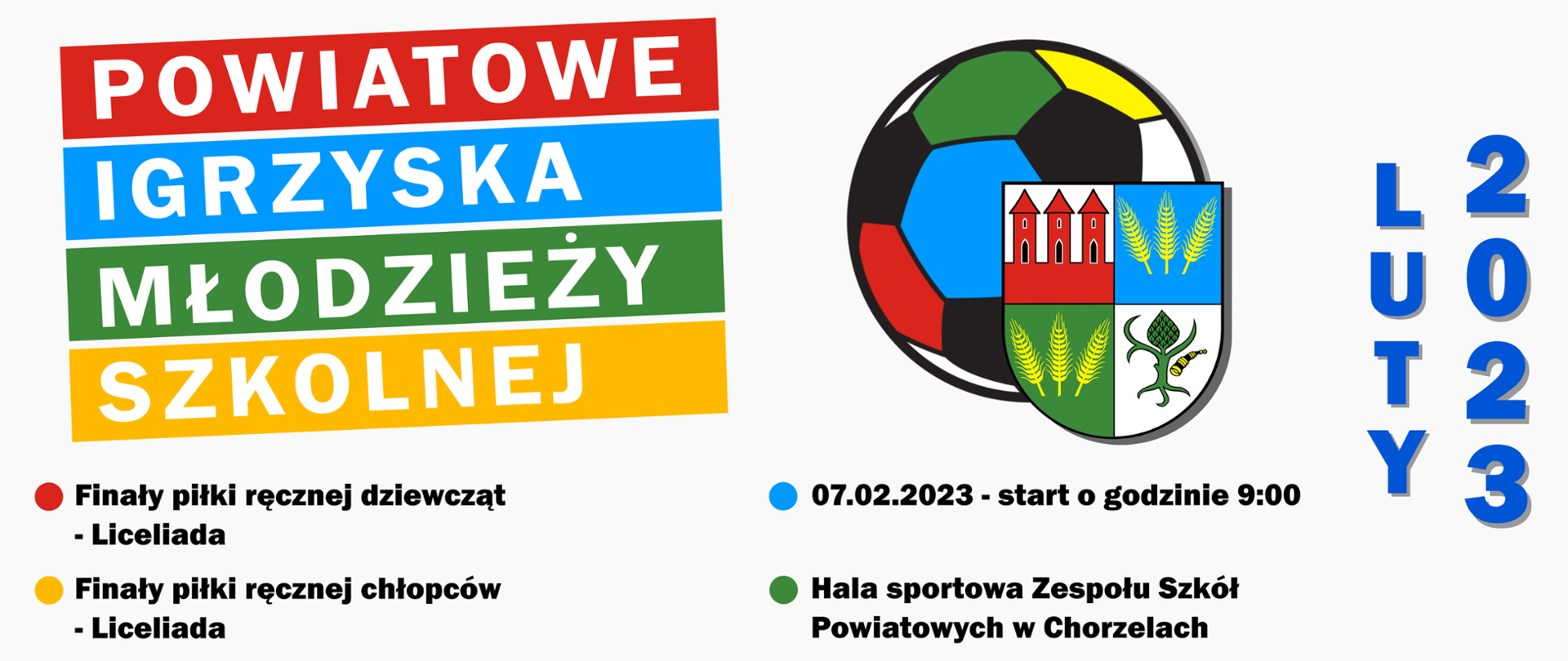 Powiatowe Igrzyska Młodzieży Szkolnej - luty 2023, piłka ręczna. Treść w artykule.