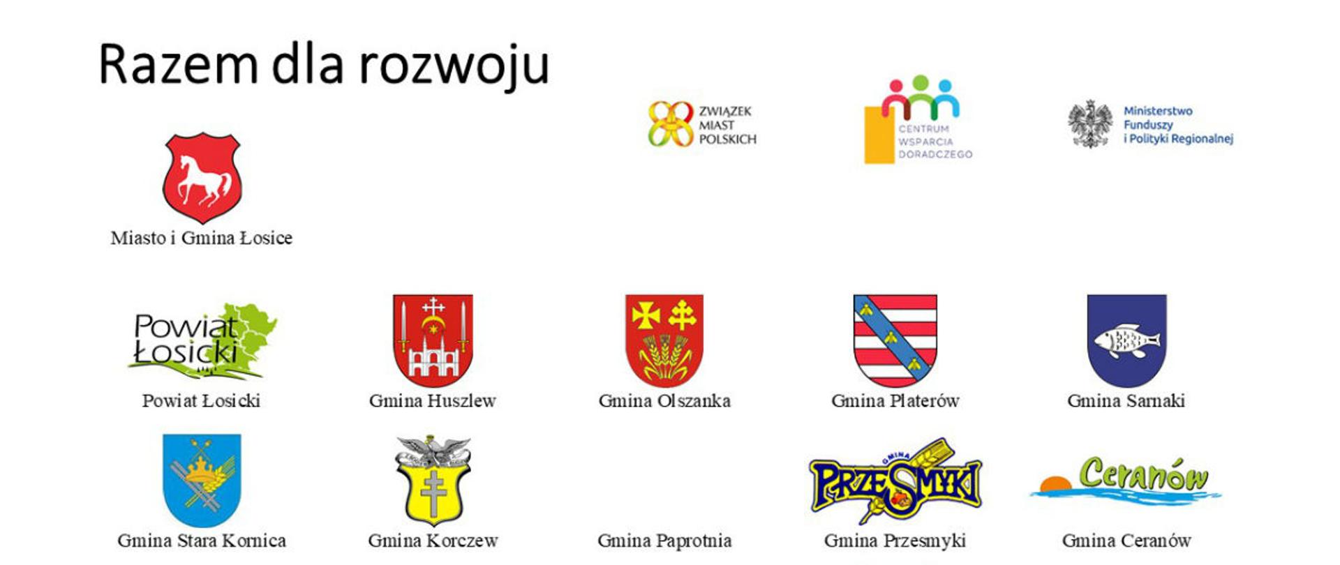 herby i logo członków partnerstwa Razem dla rozwoju