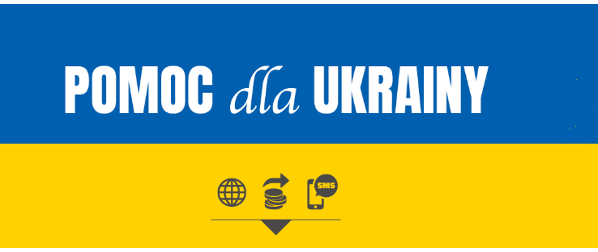 Plansza informacyjna - Pomoc dla Ukrainy na tle Ukrainy 
