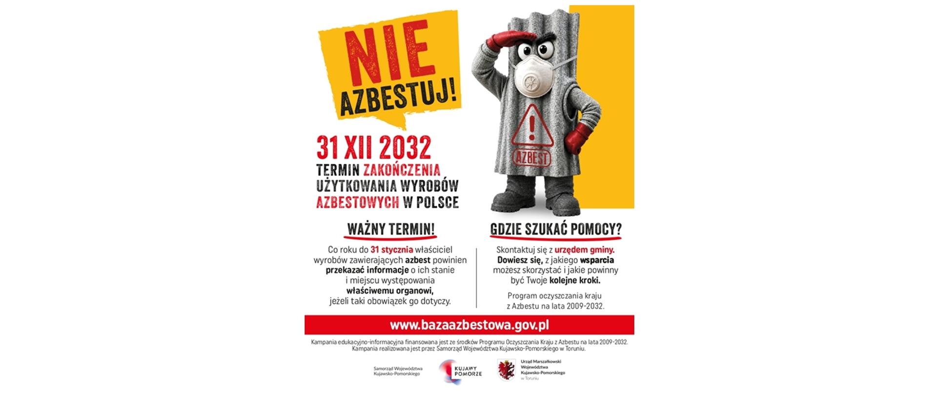 Działania edukacyjno-informacyjne dotyczące wyrobów zawierających azbest na terenie województwa kujawsko-pomorskiego