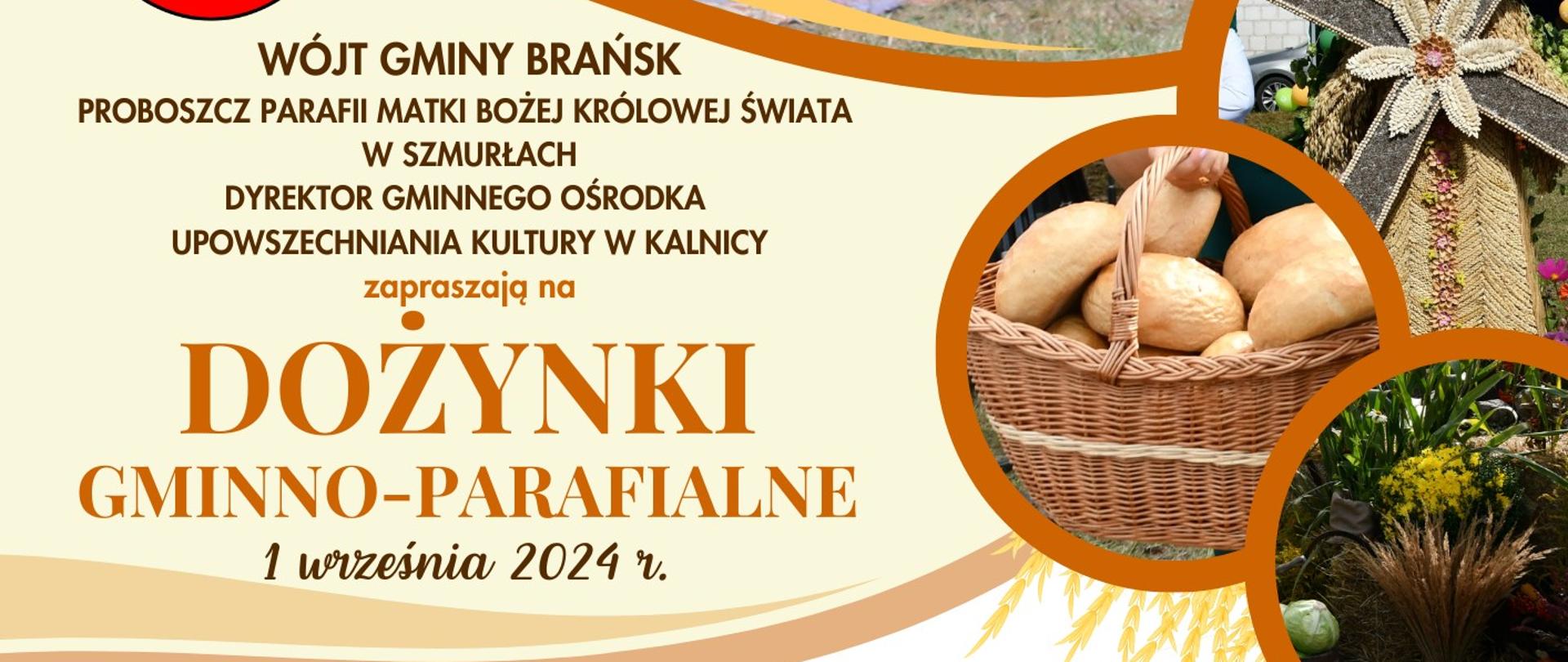 Plakat z informacją o organizowanych dożynkach