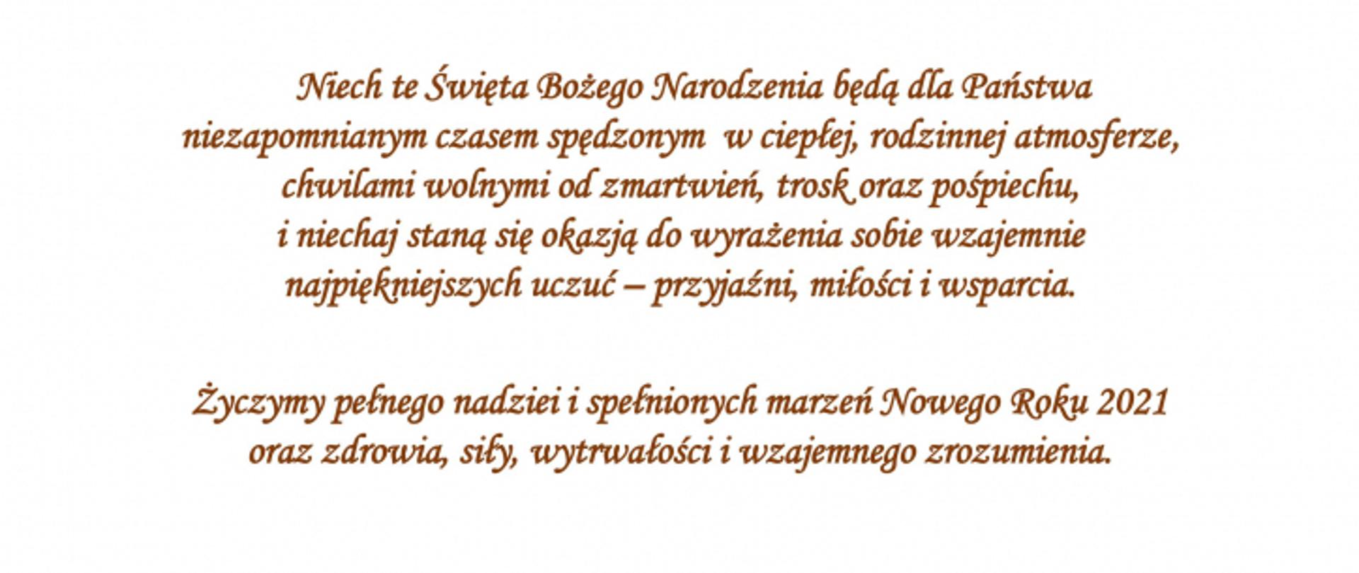 Życzenia na święta Bożego narodzenia