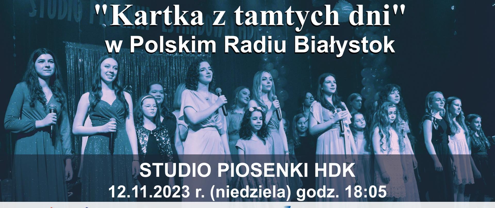 Tłem plakatu jest zdjęcie dziewczyn - solistek z HDK, u góry i dołu informacje organizacyjne