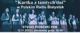 Tłem plakatu jest zdjęcie dziewczyn - solistek z HDK, u góry i dołu informacje organizacyjne