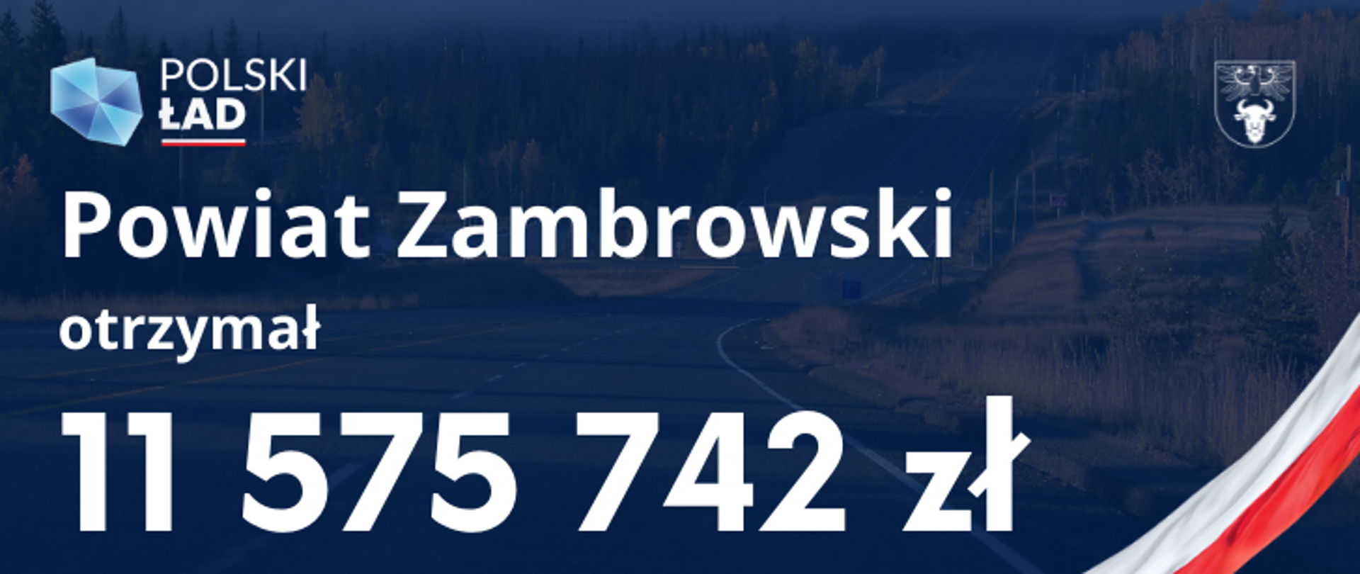 na załączonym obrazku znajduje się banner reklamowy z kwotą dofinansowania oraz nazwą inwestycji