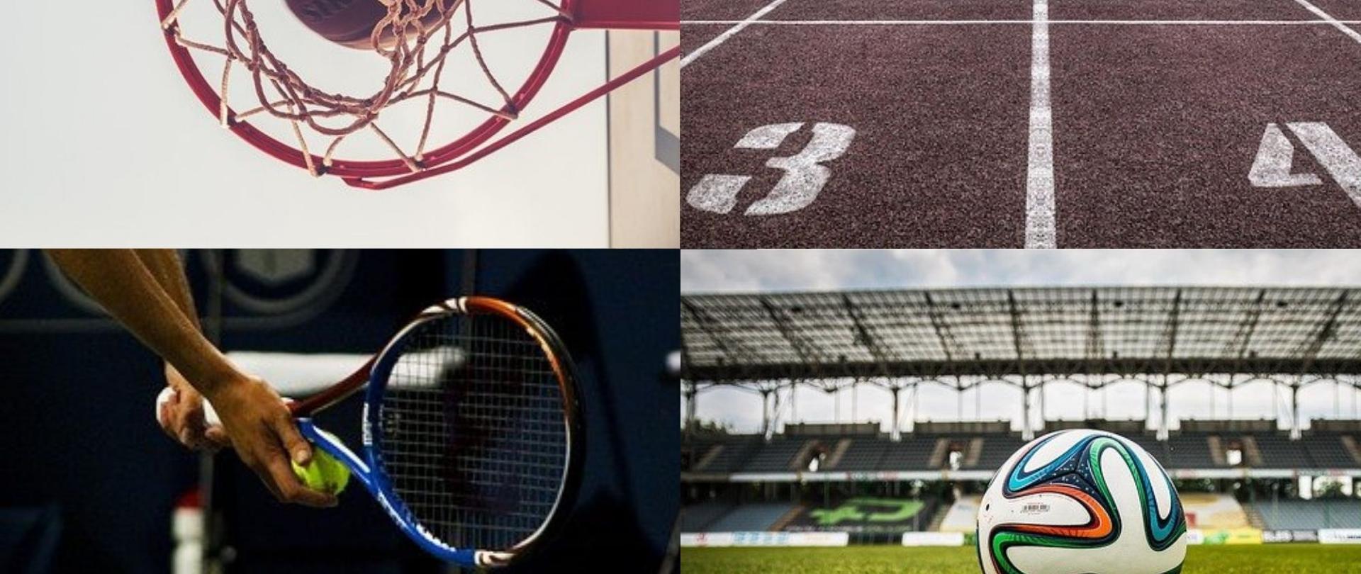 Różne dyscypliny sportowe w kolażu zdjęć
