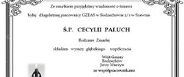 Kondolencje Cecylia Paluch