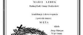 Kondolencje od wójta dla pani Marii Łebek