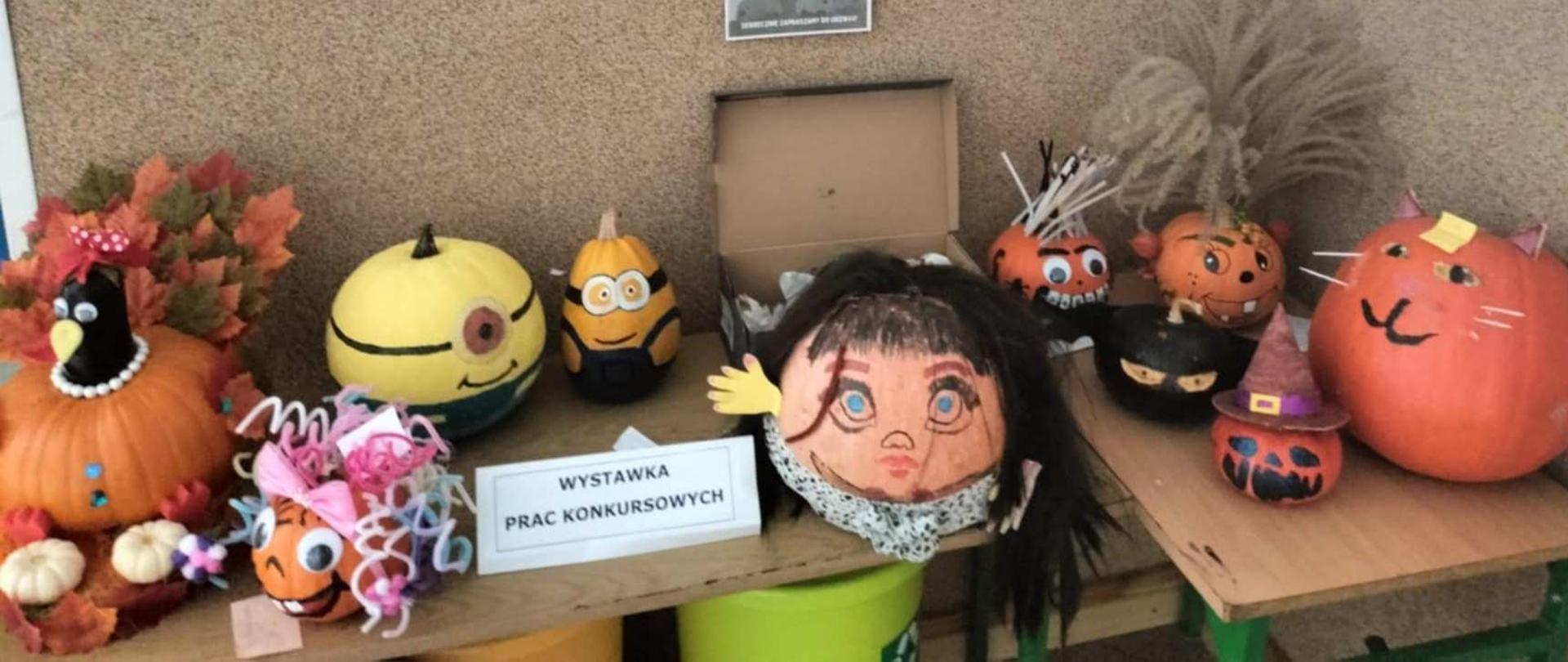 Wystawka wszystkich prac konkursowych, które zostały wykonane z dyń.