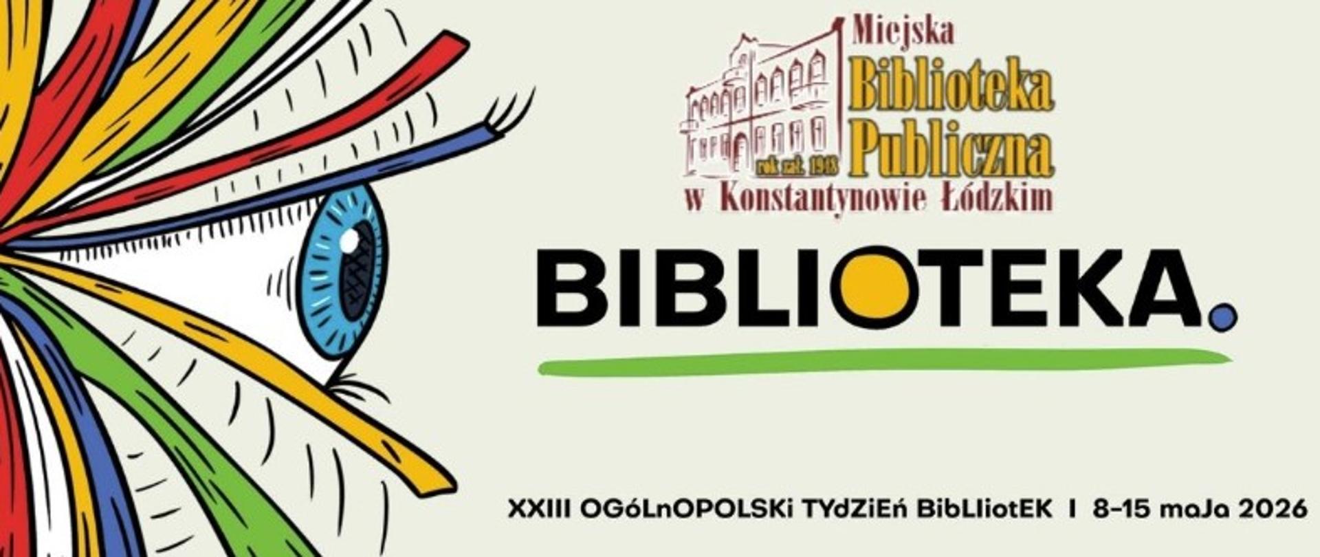 Na zdjęciu widzimy logo XXIII Ogólnopolskiego Tygodnia Bibliotek