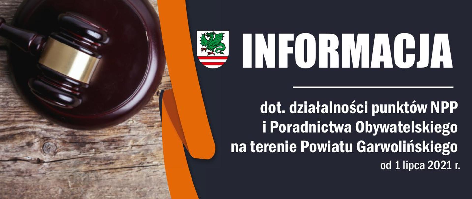 Informacja dot. działalności NPP i Poradnictwa Obywatelskiego na terenie Powiatu Garwolińskiego 