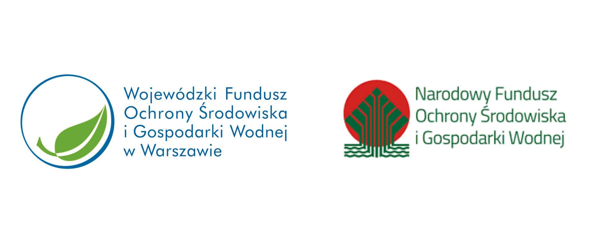 Logotypy: Wojewódzki Fundusz Ochrony Środowiska i Gospodarki Wodnej w Warszawie, Narodowy Fundusz Ochrony Środowiska i Gospodarki Wodnej