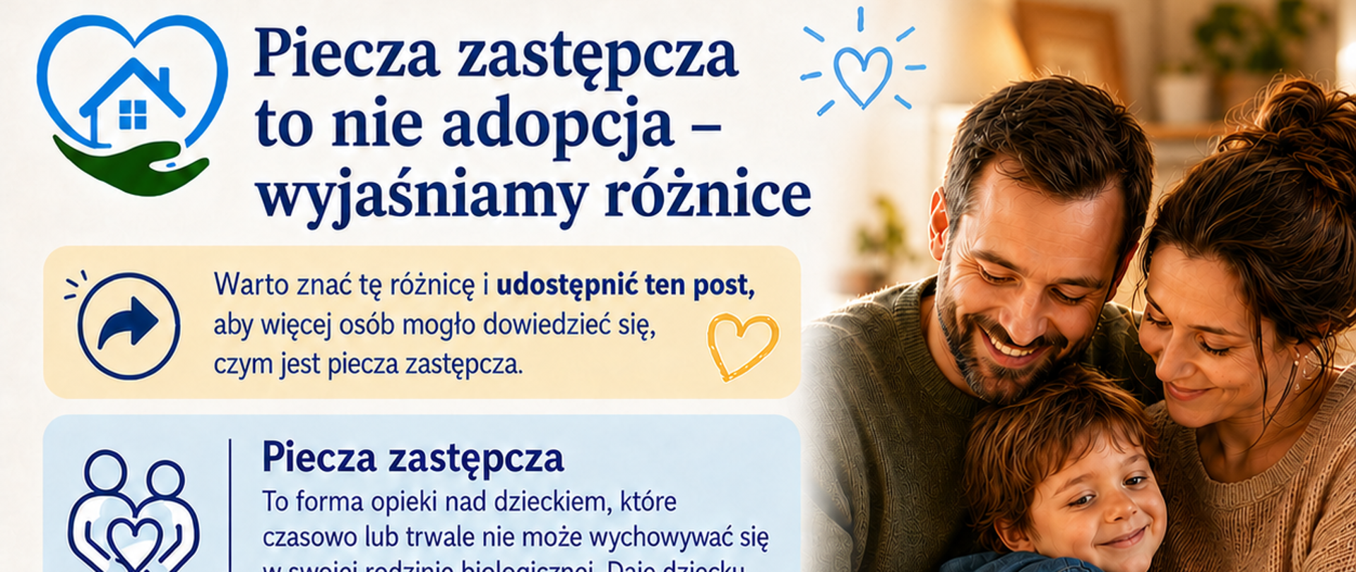 Piecza zastępcza to nie adopcja – wyjaśniamy różnice