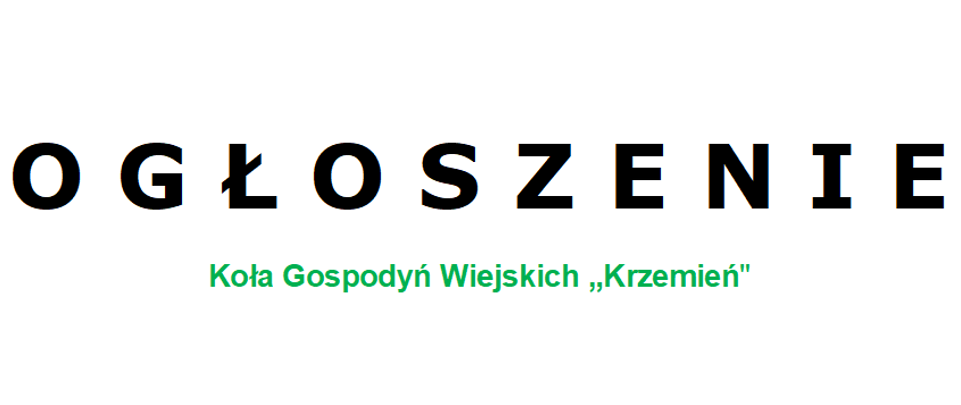 Ogłoszenie Koła Gospodyń Wiejskich 