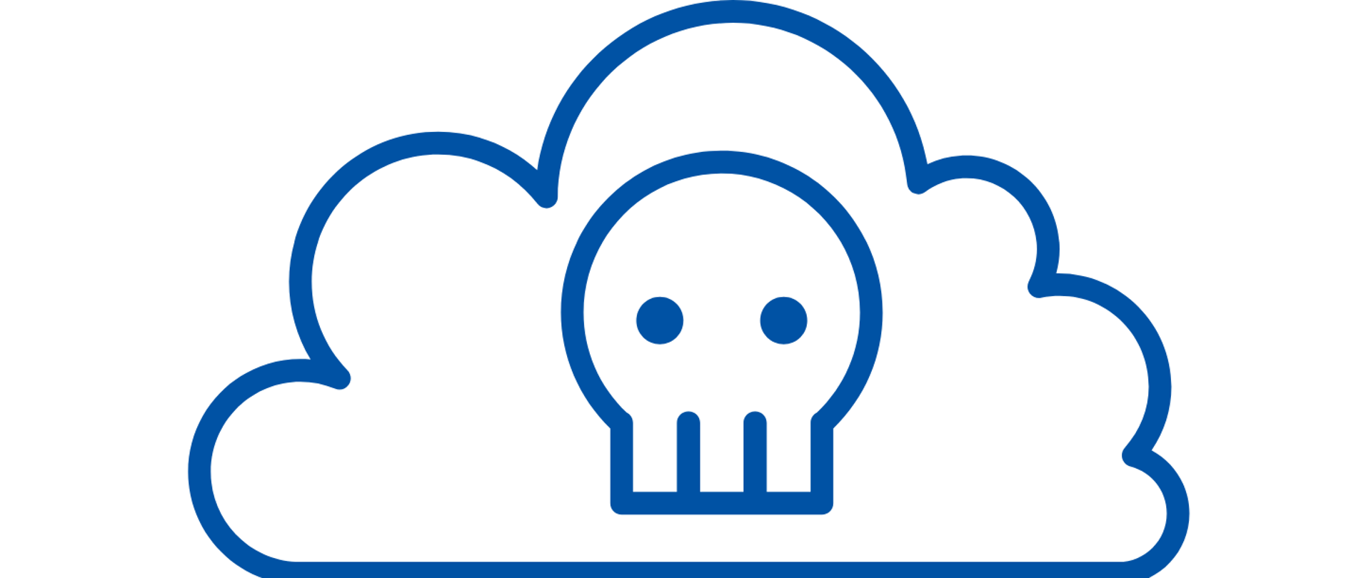 Ikona niebieskiej chmurki z czaszką w środku