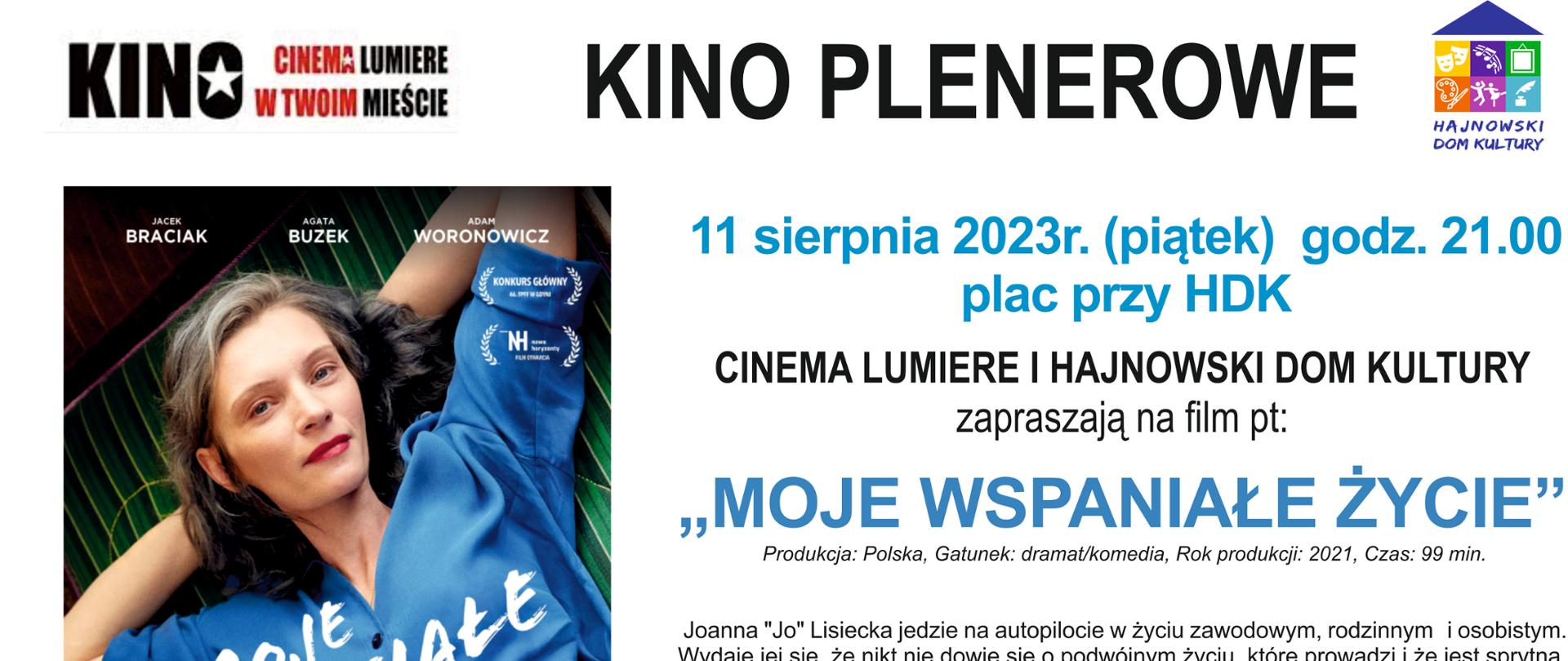 Na plakacie, na białym tle napisy organizacyjne, obok plakat filmu.