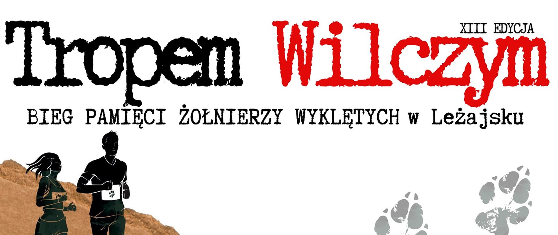 plakat przedstawia dwie osoby kobietę i mężczyznę biegnących po beżowym piasku na dole wiele ikonek przedstawiających loga poszczególnych firm i gmin 