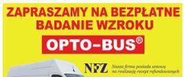 zaproszenie na bezpłatne badanie wzroku. Treść w informacji poniżej