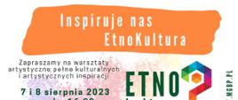 biały napis na pomarańczowym tle