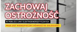 szare tło biały napis zachowaj ostrożność 