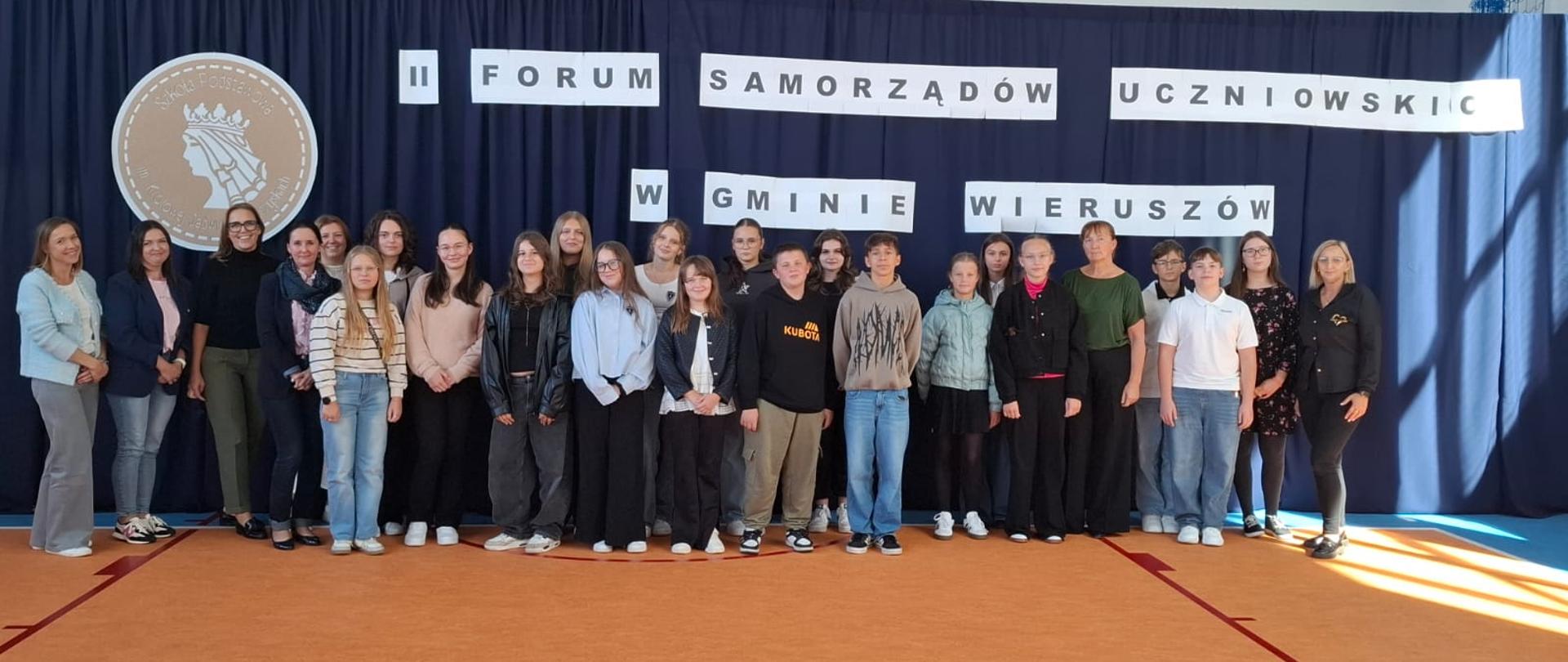 Uczestnicy II Gminnego Forum Samorządów Uczniowskich 