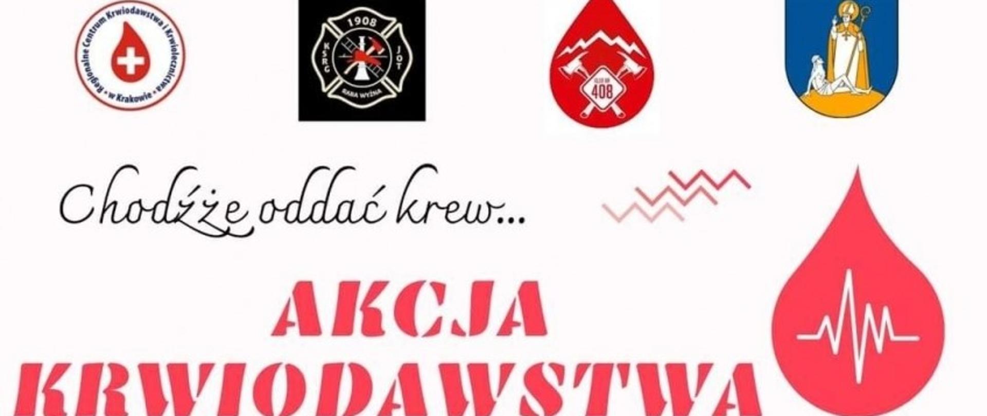 Baner informacyjny o Akcji Krwiodawstwa