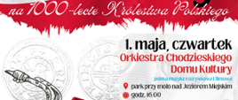 plakat z informacjami o koncertach na 1000lecie Państwa Polskiego 